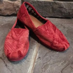 Toms red corduroy size 8.5